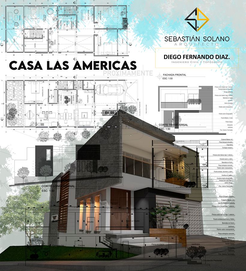 CASA LAS AMERICAS, DISEÑO, ILUSTRACION, Y CONSTRUCCION 