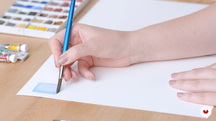 Train your wrist to achieve precise brushstrokes by practising with a square (the straighter the square, the better).