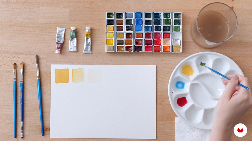 Experiment with the intensity of your paints by squeezing different quantities out of the tube.