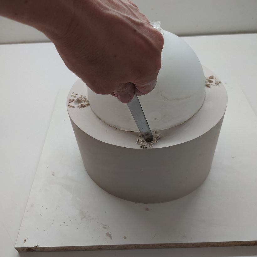 preparing to make the 2nd part of the mold