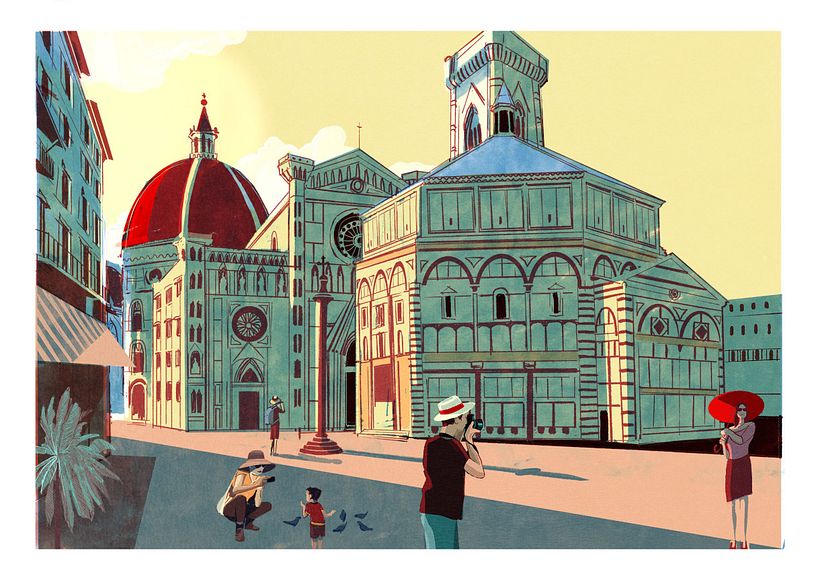 "Florenz", Reiseillustration von Alex Green.