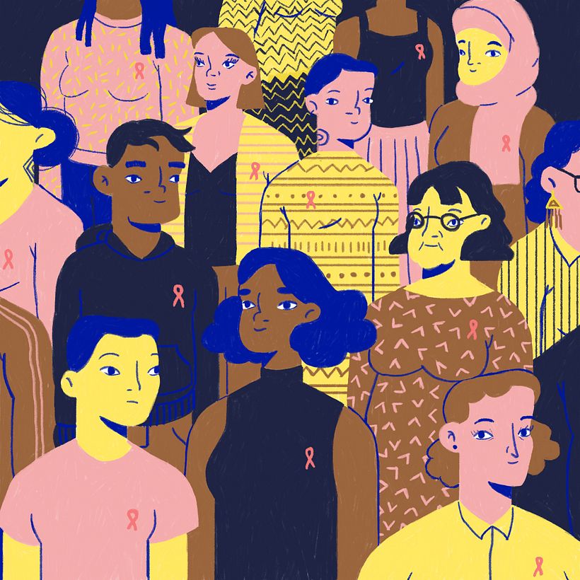 El arte es un medio poderoso para crear conciencia sobre el cáncer de mama. Ilustración de Maja  Dabek.
