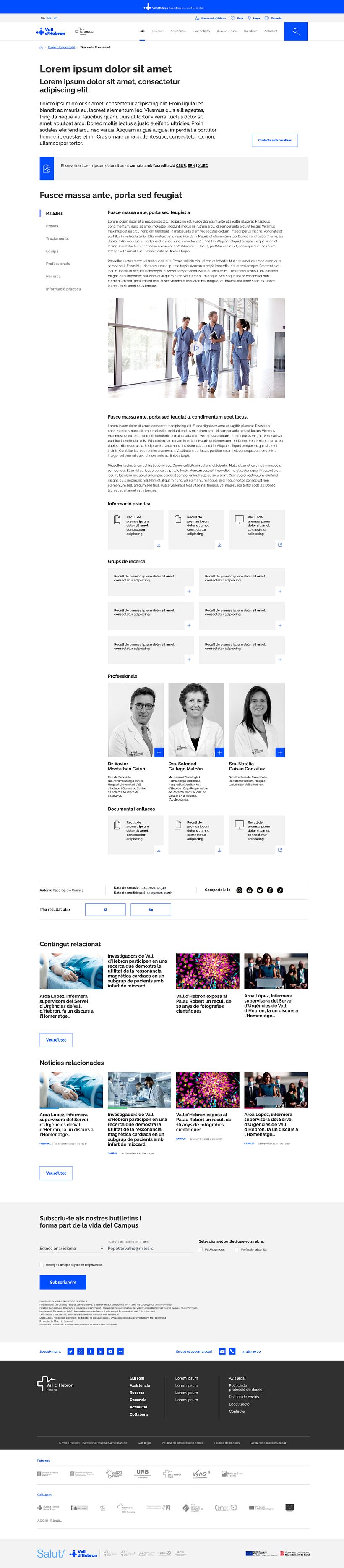 Proyecto: Hospital Universitari Vall d'Hebron (Maquetación Web) 7