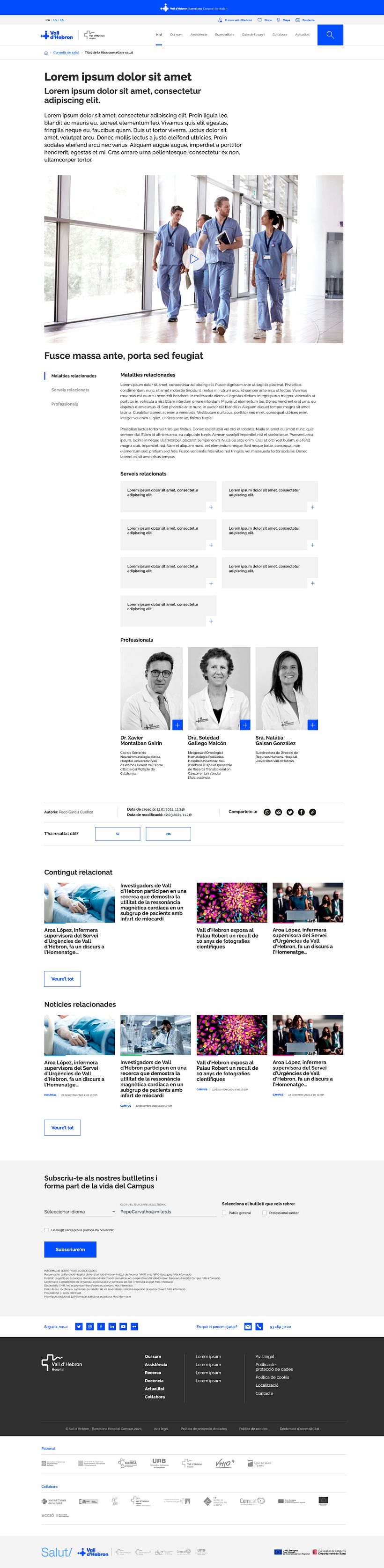 Proyecto: Hospital Universitari Vall d'Hebron (Maquetación Web) 5