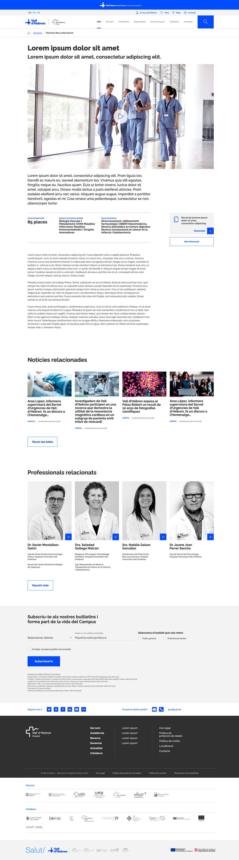 Proyecto: Hospital Universitari Vall d'Hebron (Maquetación Web) 20