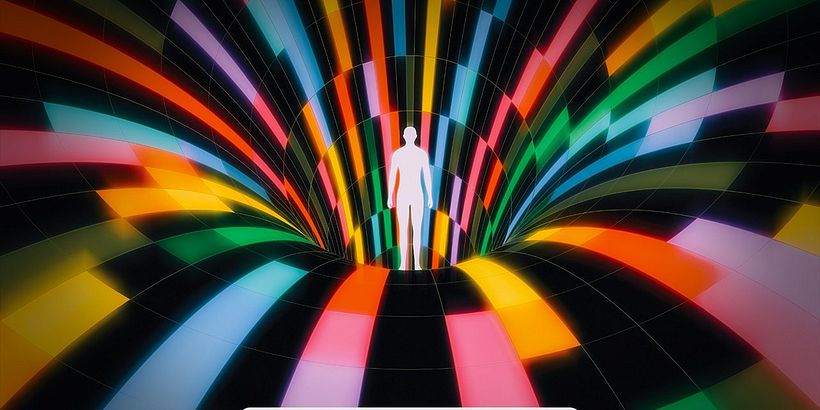 El arte de Caso 63 muestra a alguien llegando de otra dimensión. Puedes escuchar la audioficción en Spotify.