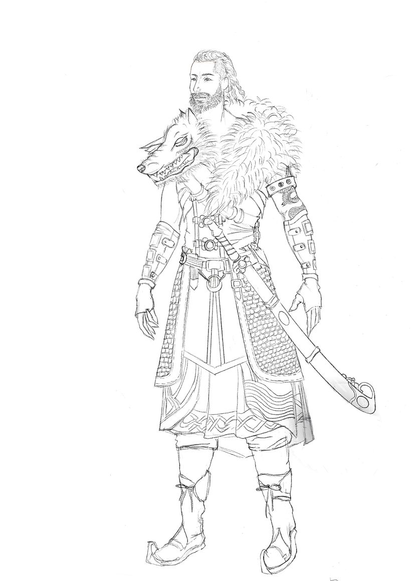 He look like Mongolian and Chinese Warrior.