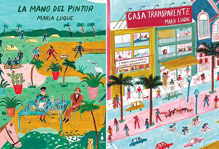 Portadas de los dos libros de María Luque. 