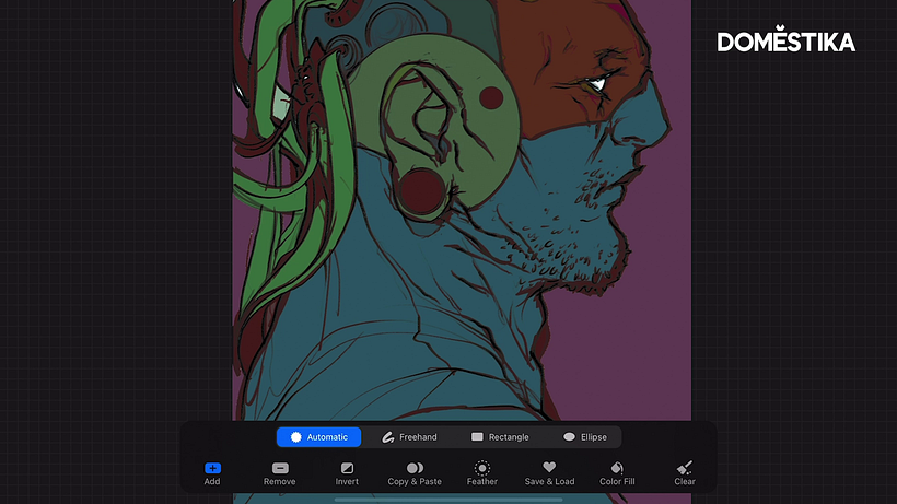 Use the Selection tool in Automatic mode to highlight the background.