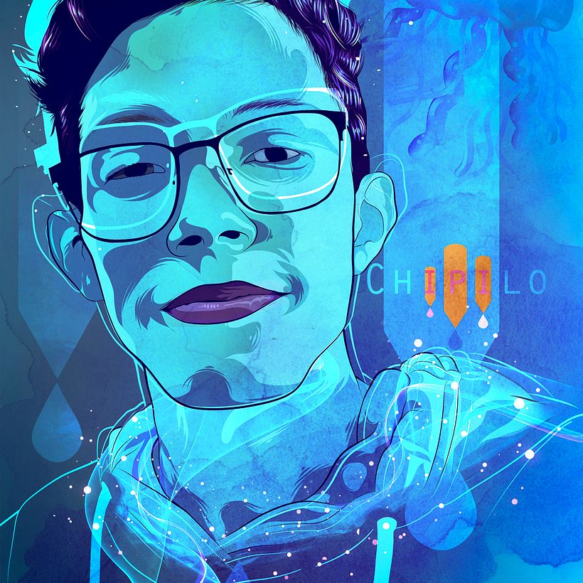 Mi Proyecto del curso: Retrato vectorial con texturas manuales 8
