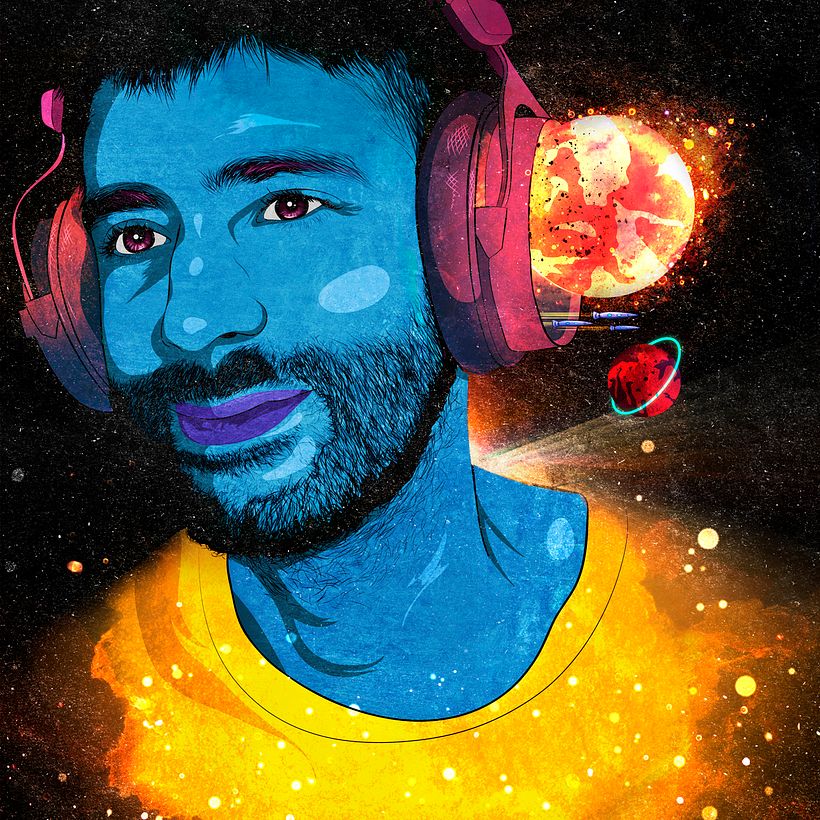 Mi Proyecto del curso: Retrato vectorial con texturas manuales 5