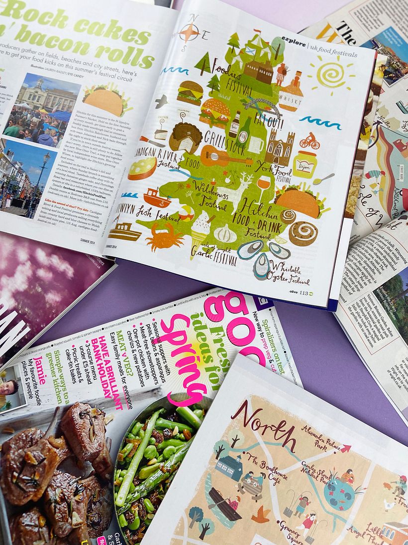 Olive Magazine - UK Food Festivals  - Tradycyjna ilustracja