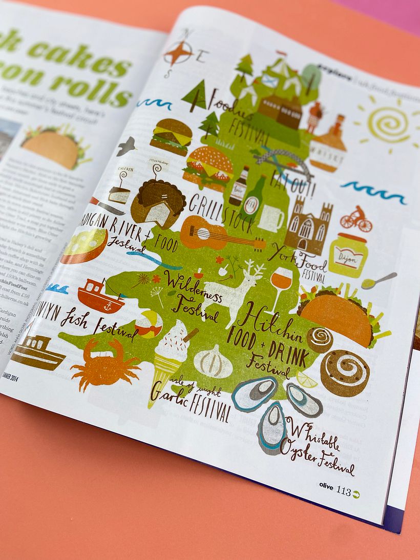 Olive Magazine - UK Food Festivals  - Tradycyjna ilustracja