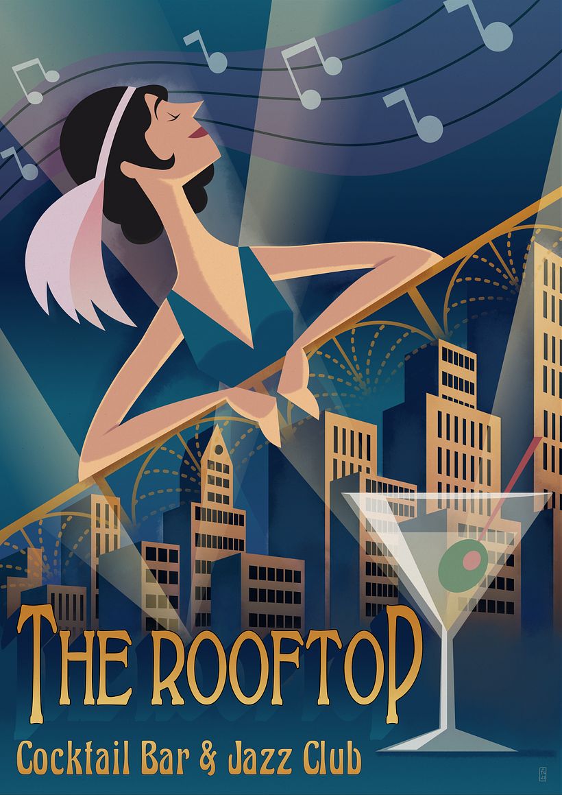 My project in Art Deco Style for Digital Illustration course 1