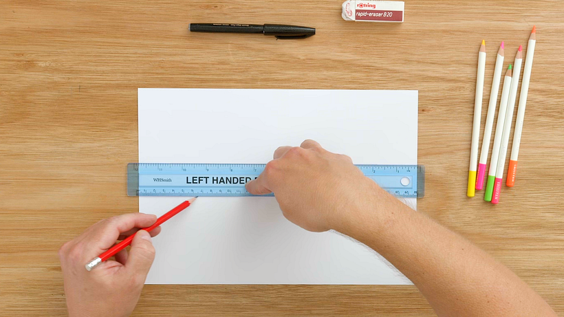 Make faint pencil guidelines with a ruler. 