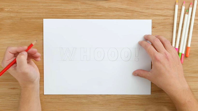 Sketch out your letters in pencil.