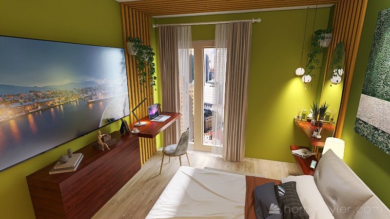 Office place with folding table