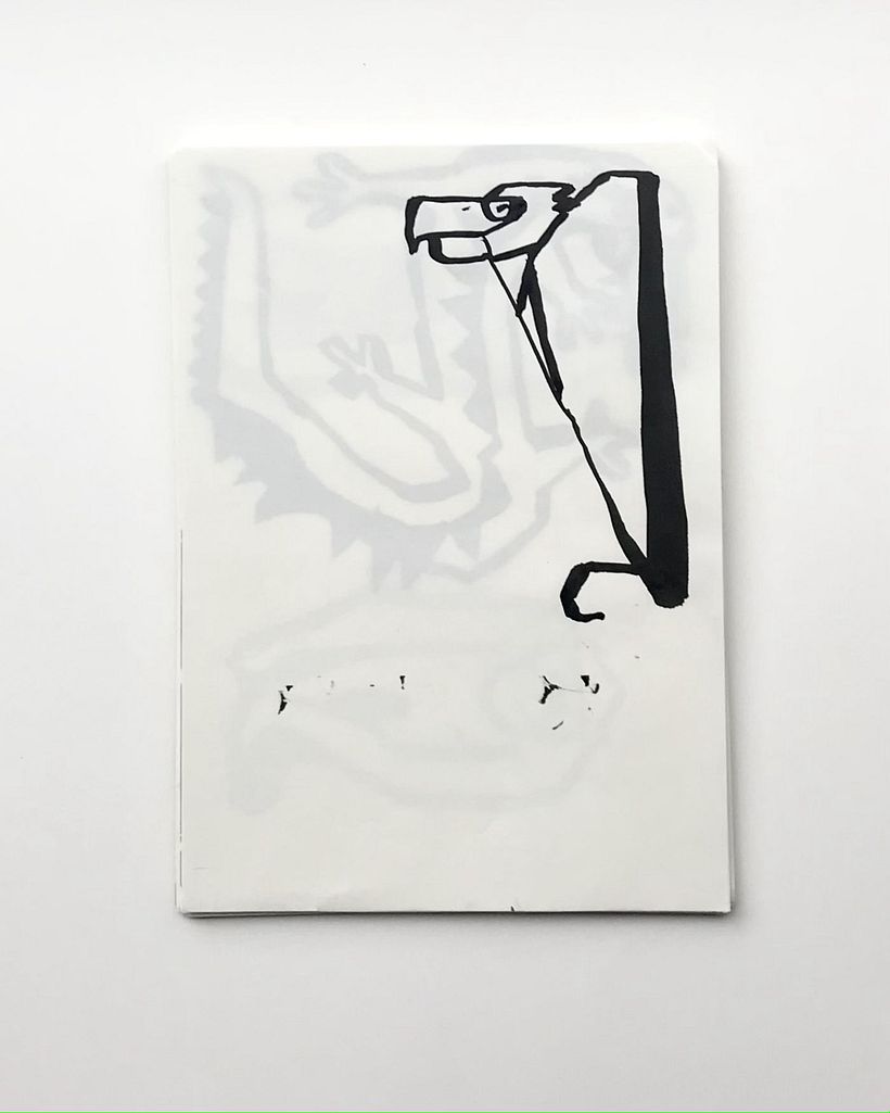 Calligraphic drawings of animals from imagination with Indian ink and a sumi brush.