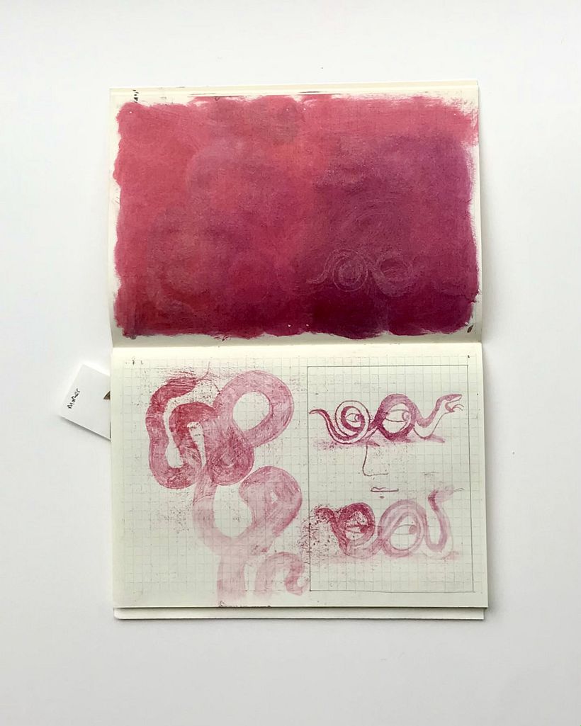 Oil paint transfer paper/monotype.