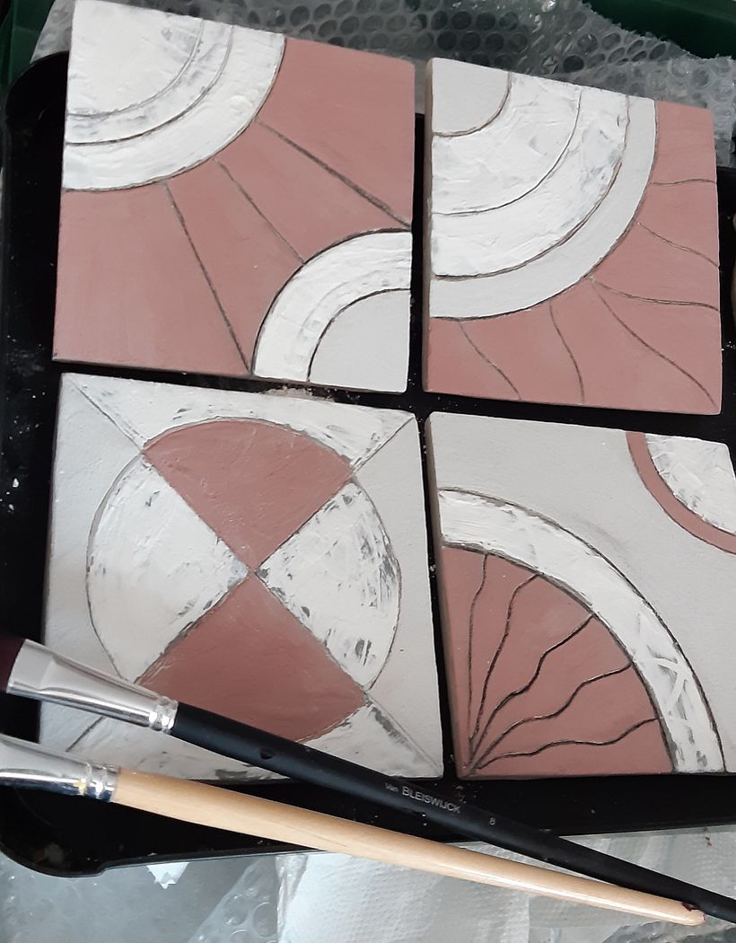 My tiles ready to by fired