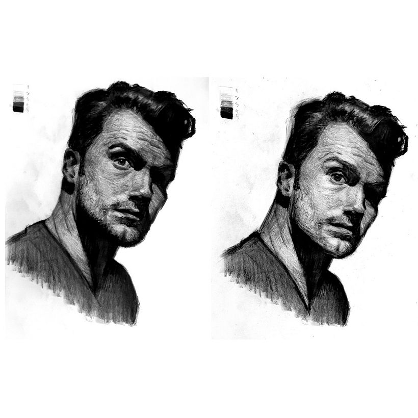 I revised the drawing as I wasn't happy with the likeness. Don't be scared to make changes!!