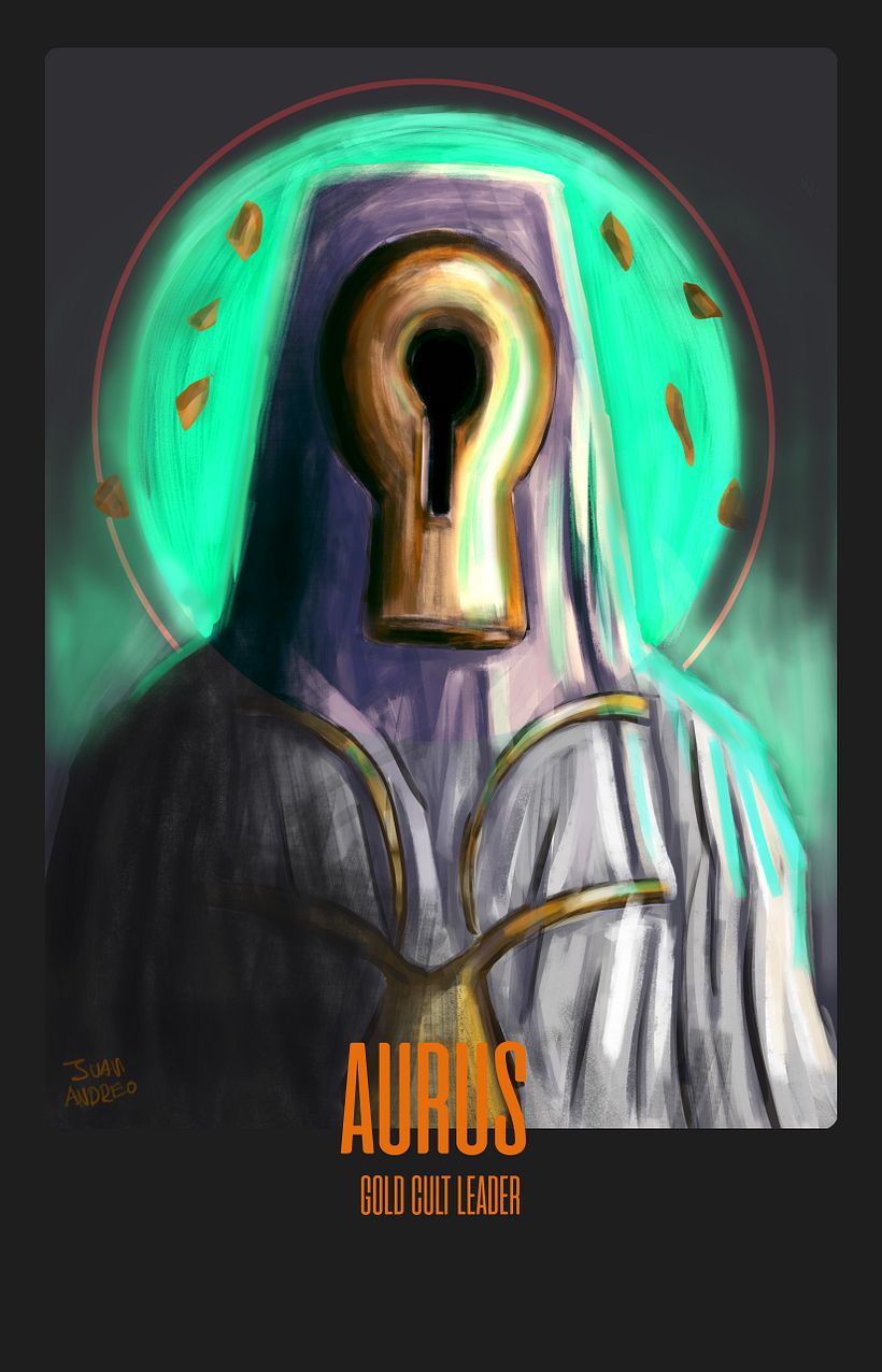 Mi proyecto del curso Adobe photoshop para concept art: Aurus líder dorado del culto 1