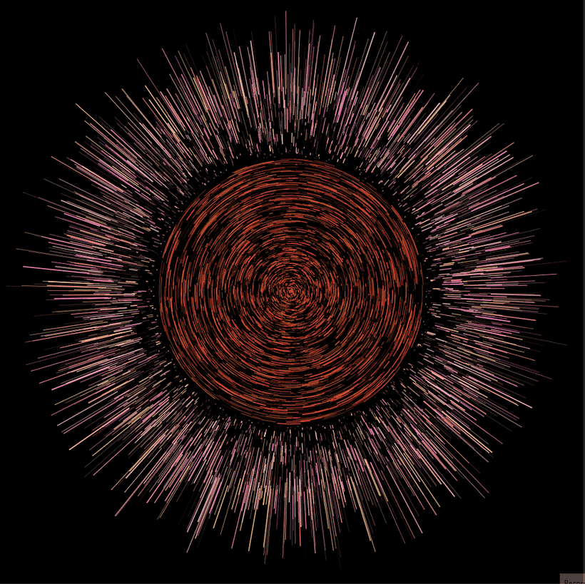 Unit 2 - had a lot of fun with using arcs and loops to generate something resembling the Sun
