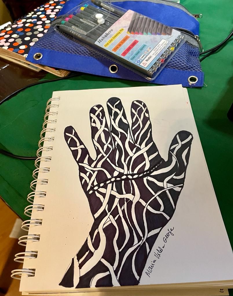 Desenho a caneta "Caminhos cruzados"