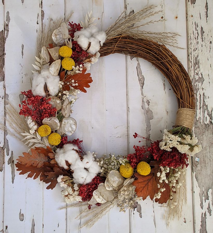 proyecto final de curso: corona de otoño. Elvira Padro @Decoflorida