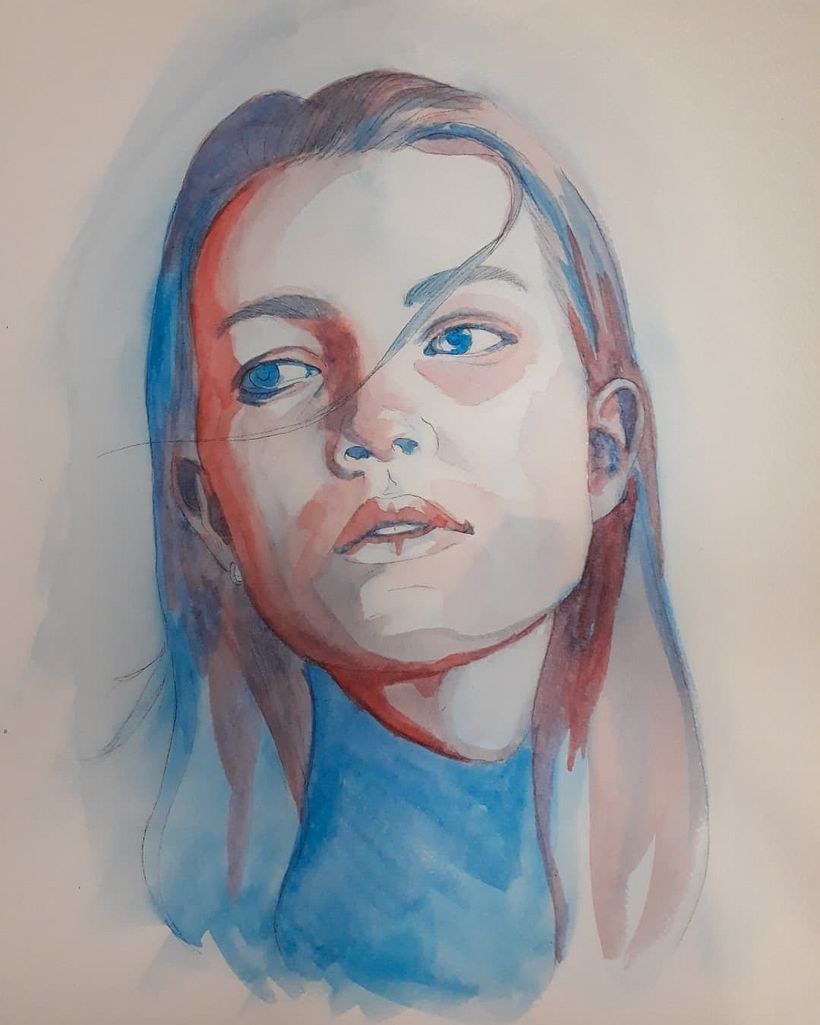 Meu projeto do curso: Retrato artístico em aquarela 3