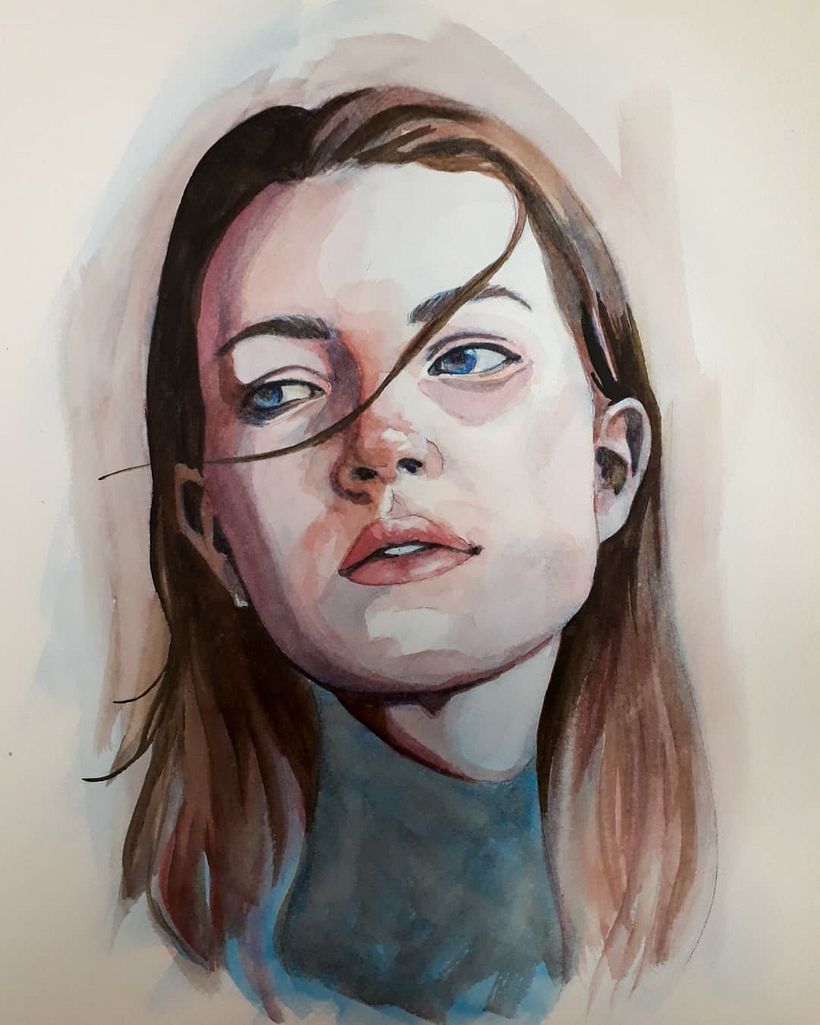 Meu projeto do curso: Retrato artístico em aquarela 5