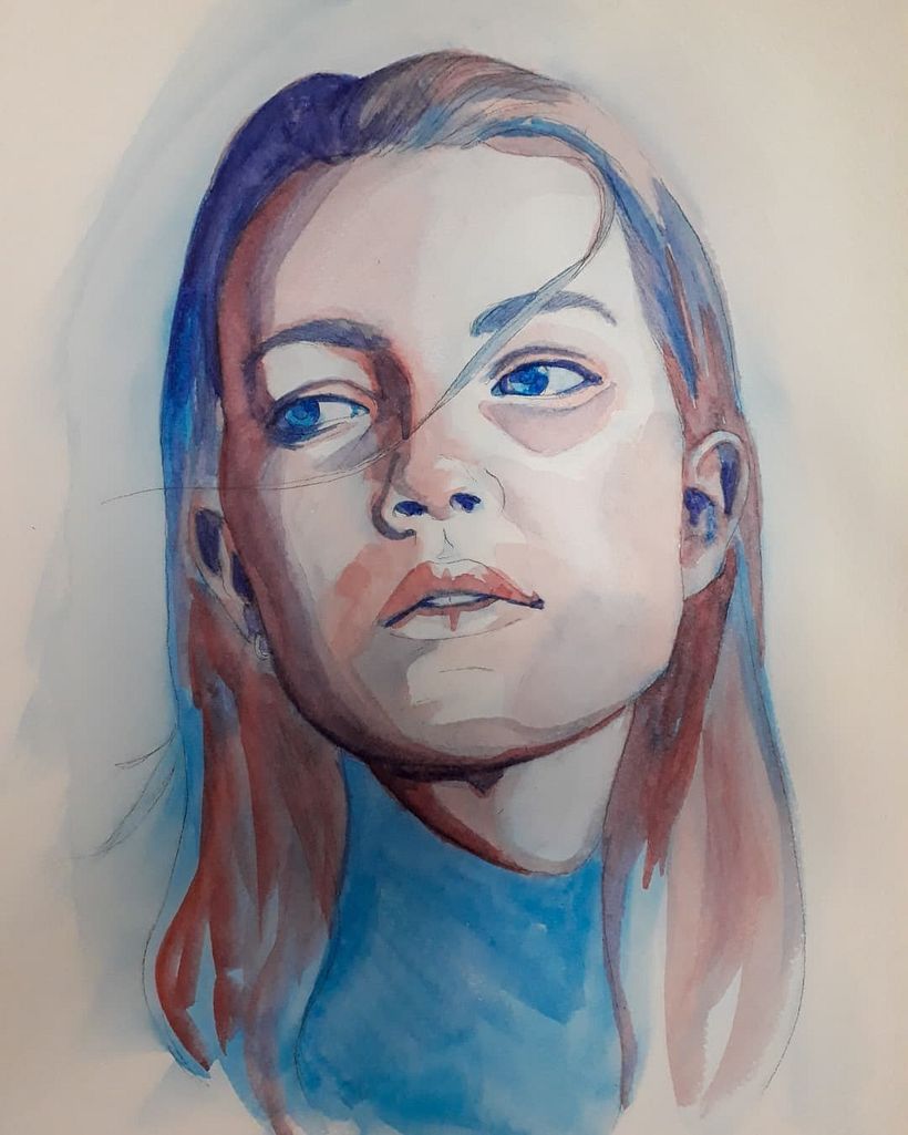 Meu projeto do curso: Retrato artístico em aquarela 4