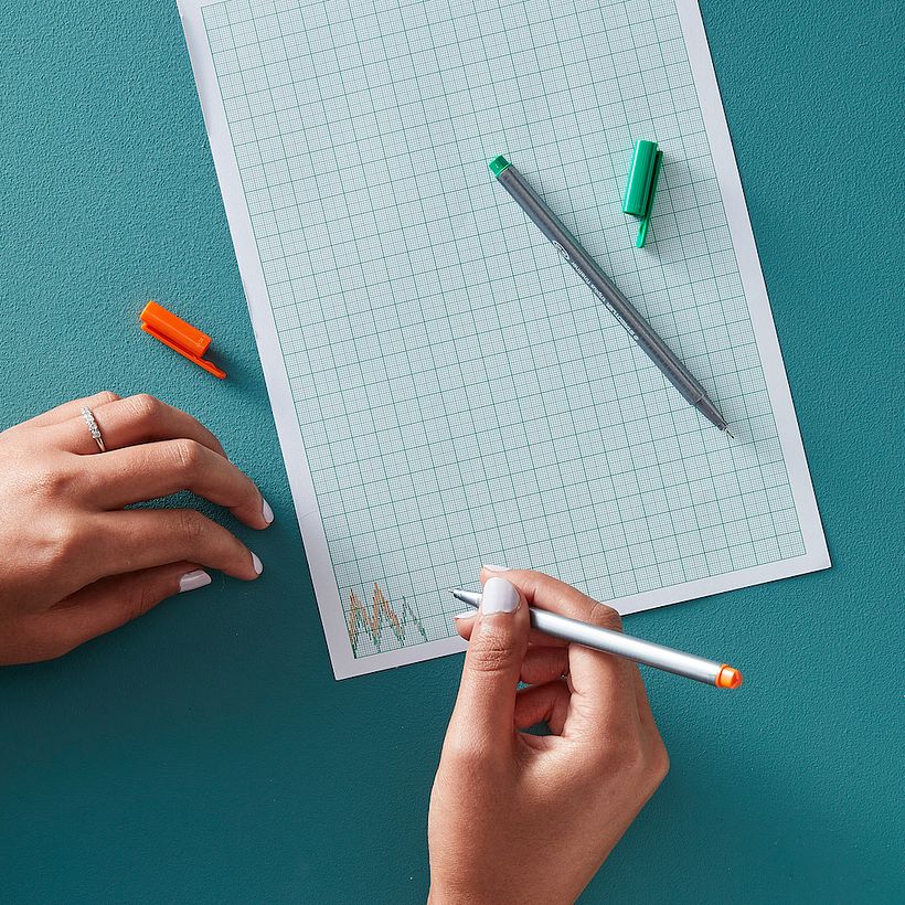 Designing a Bargello Pattern using square paper - Image credit Hobbycraft