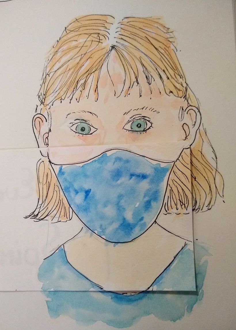 Day 25 Mask. Lift the flap self portrait inspired by coolmompicks.com mask self portrait art project for kids