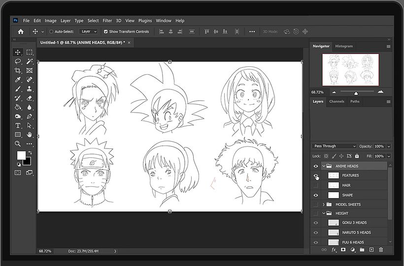 Anime noses are usually made up of a simple triangle of varying sizes.