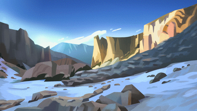 Algunas de las obras de background art de la artista, diseñadora y profesora de Domestika Susan Yung.