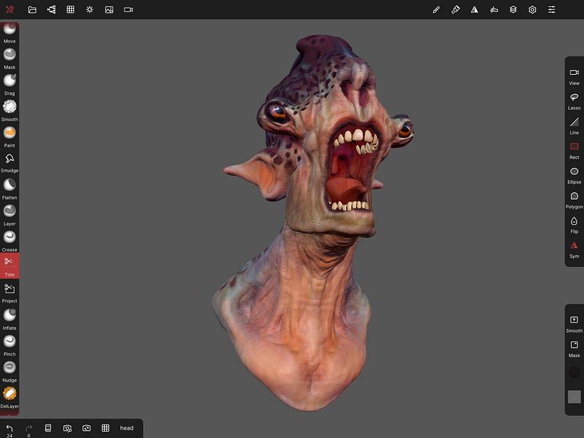Nomad Sculpt permite trabajar rápidamente.