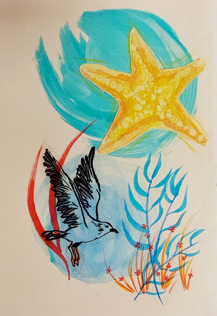 My project in Experimental Illustration with India Ink and Acrylics course 5
