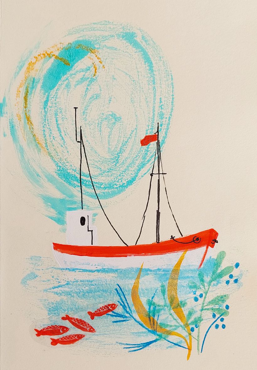 My project in Experimental Illustration with India Ink and Acrylics course 7