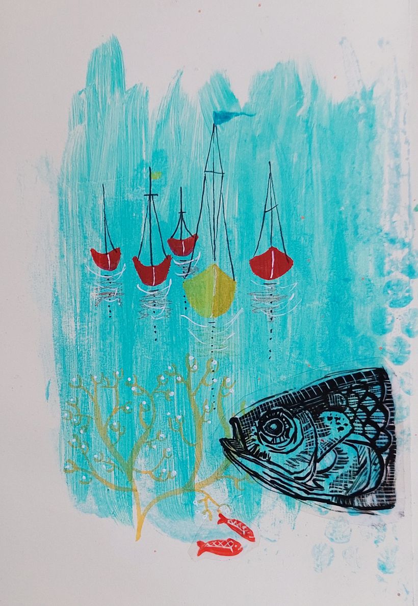 My project in Experimental Illustration with India Ink and Acrylics course 9