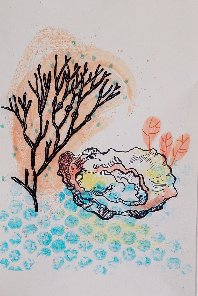 My project in Experimental Illustration with India Ink and Acrylics course 10