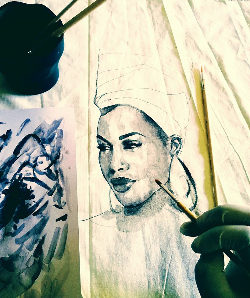 Peinture textile de l'élément principal.