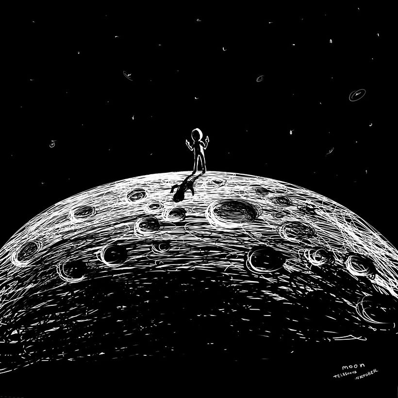 #moon #inktober #day18