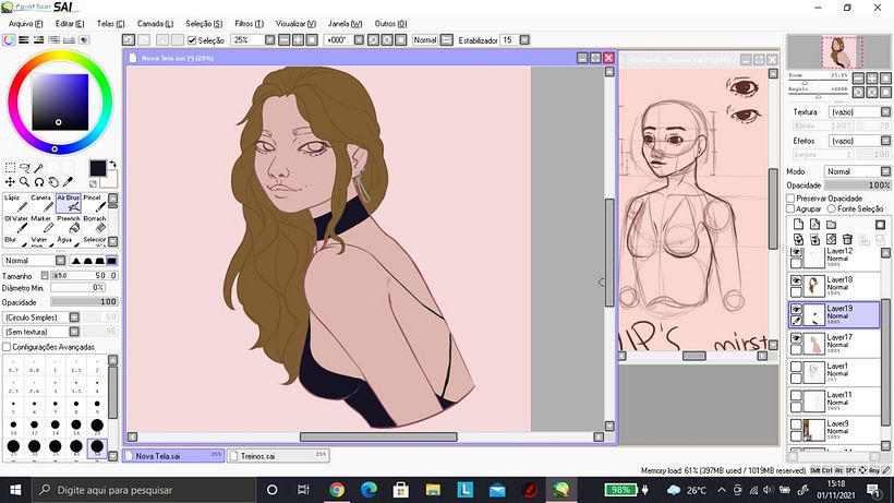 Meu projeto do curso: Retrato de personagens femininas com Procreate 3