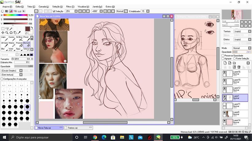 Meu projeto do curso: Retrato de personagens femininas com Procreate 4