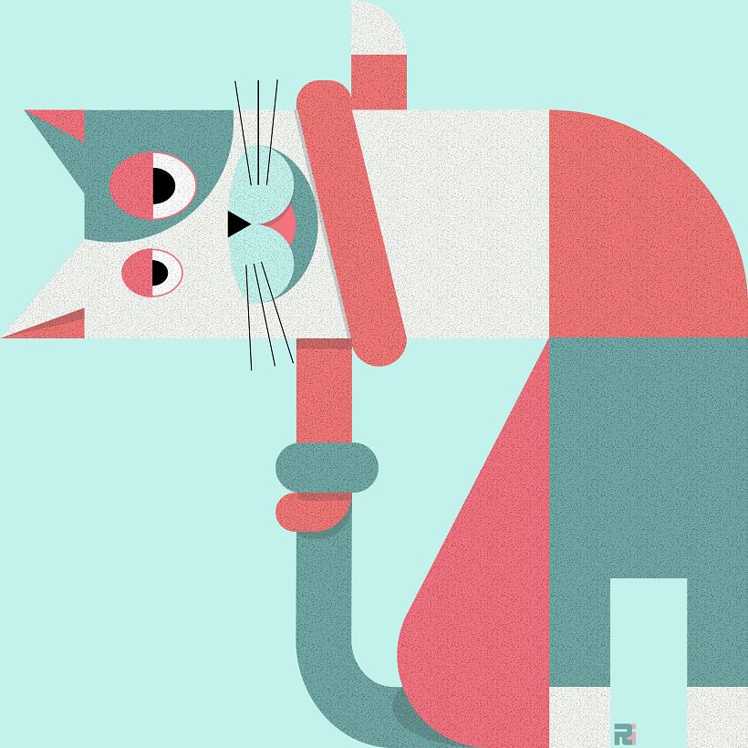 La consigna del día 20, "nudo", en uno de los felinos del artista Ridho Indrian.