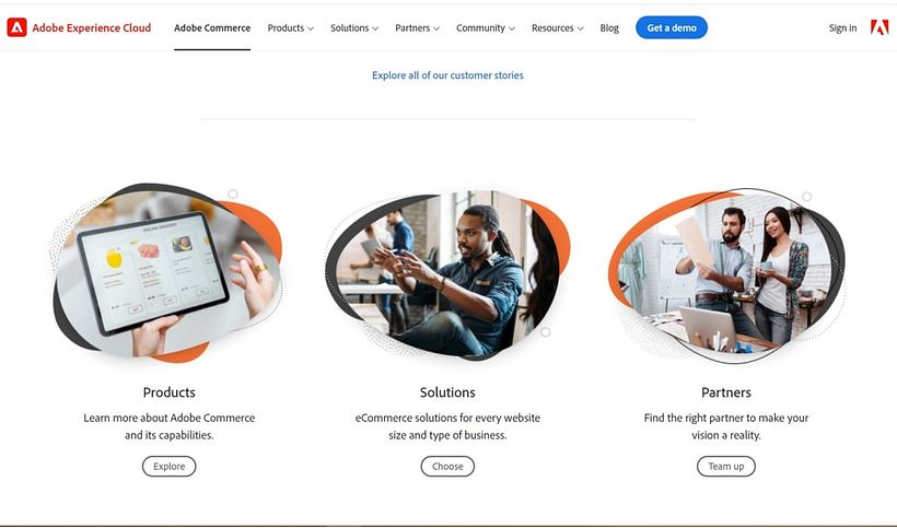 Abobe Commerce powered by Magento.