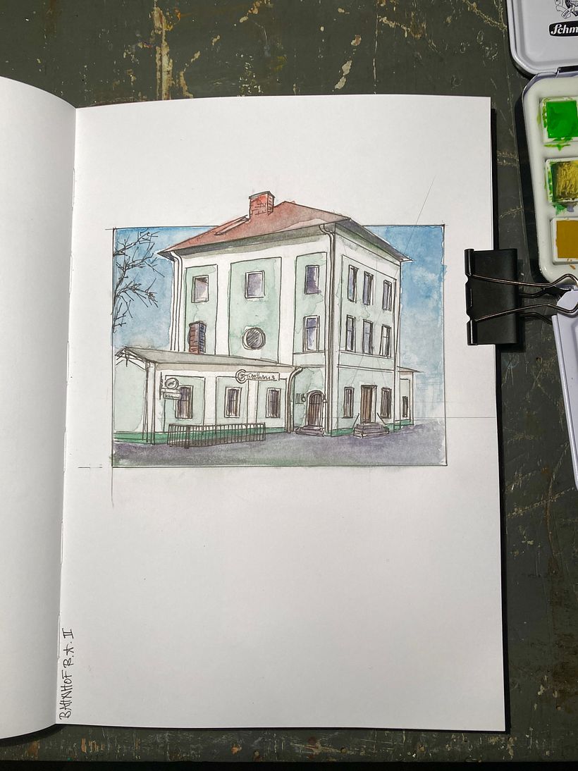 My project in Architectural Sketching with Watercolor and Ink course 2