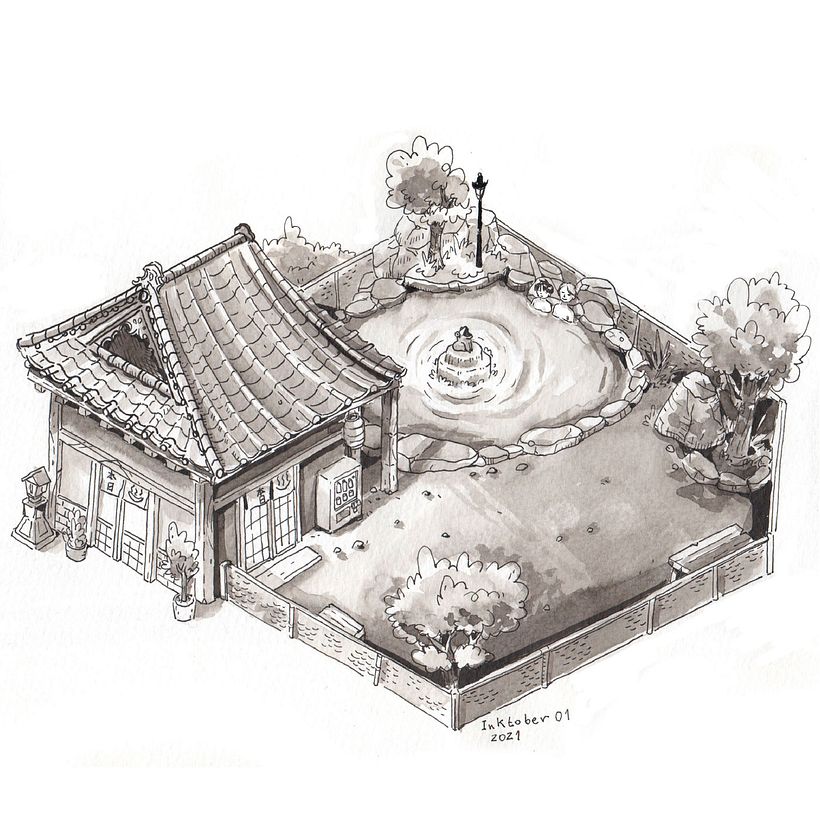 My project in India Ink Illustration with Japanese Influence course 2