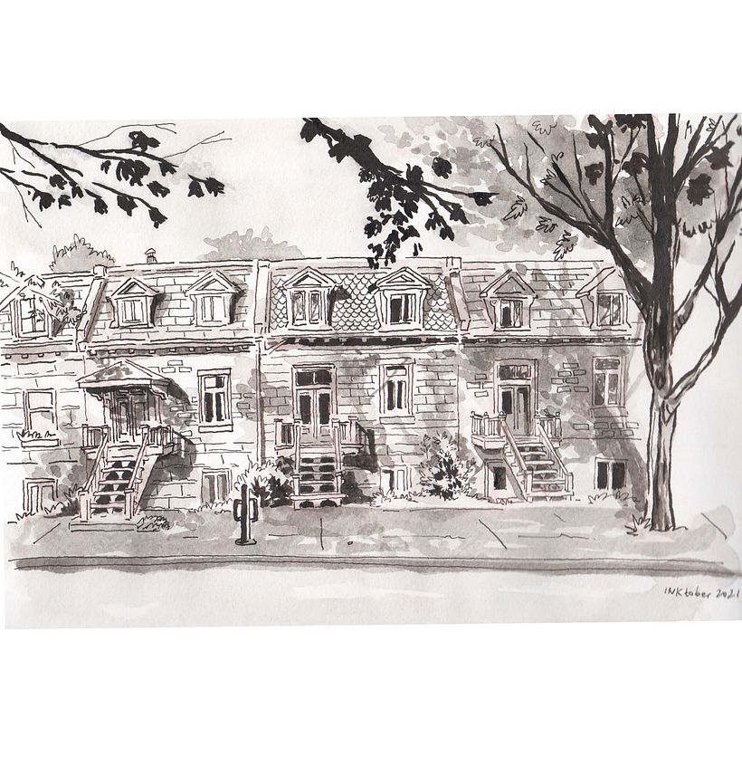 My project in India Ink Illustration with Japanese Influence course 6